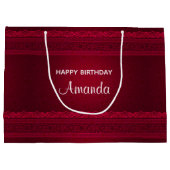 Fancy en elegante rode achtergrond Stijlvolle verj Groot Cadeauzakje (Achterkant)
