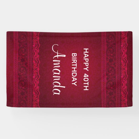 Fancy en elegante rode achtergrond Stijlvolle verj Spandoek (Horizontaal)