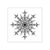 Fancy en elegante snowflake kerstkraft rubberstempel (Afrduk)