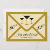 Fancy en Fun 50th Birthday Party Invitation Kaart (Voorkant)