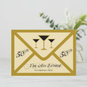 Fancy en Fun 50th Birthday Party Invitation Kaart (Staand voorkant)