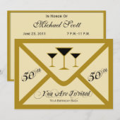 Fancy en Fun 50th Birthday Party Invitation Kaart (Voorkant / Achterkant)