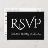 Fancy en Glamoureus "RSVP"-Briefkaart Briefkaart (Voorkant / Achterkant)