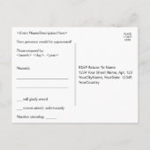 Fancy en Glamoureus "RSVP"-Briefkaart Briefkaart (Achterkant)