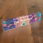 Fancy en vun fractals met roet Mandala-patronen Naambordje (Zijkant)