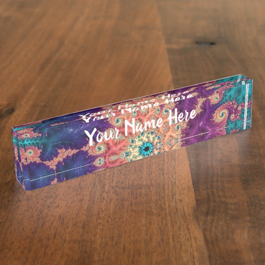 Fancy en vun fractals met roet Mandala-patronen Naambordje (Zijkant)