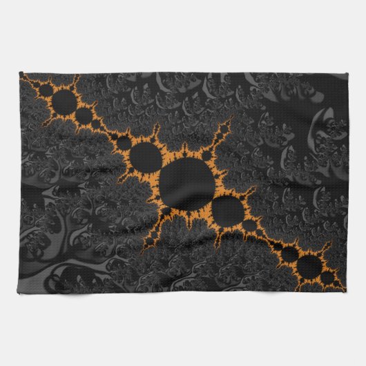 Fancy en vun fractals met roet Mandala-patronen Theedoek (Horizontaal)