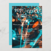 Fancy en vun nieuwjaarsuitnodiging kaart (Voorkant / Achterkant)