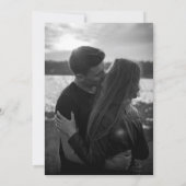 Fancy en zwarte bruiloft foto van  script kaart (Achterkant)