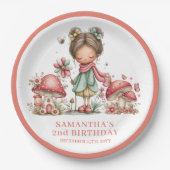 Fancy Fairy 8e Verjaardag Blush Roze Papieren Bord (Voorkant)