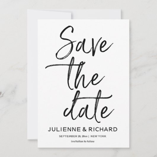 Fancy Fancy kalligrafie van de Calligrafie sparen Save The Date (Voorkant)