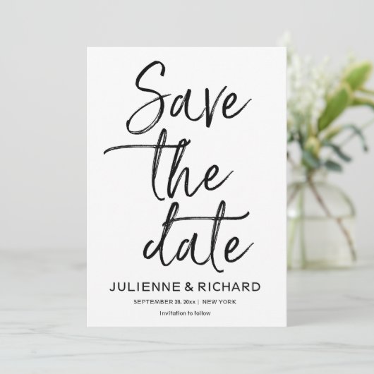 Fancy Fancy kalligrafie van de Calligrafie sparen Save The Date (Staand voorkant)