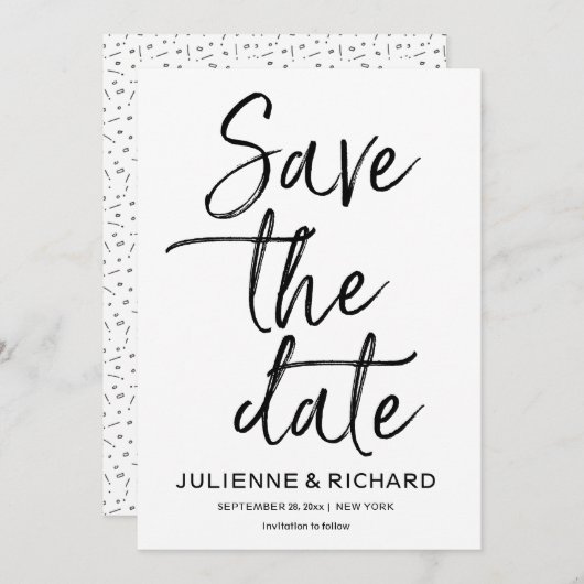 Fancy Fancy kalligrafie van de Calligrafie sparen Save The Date (Voorkant / Achterkant)