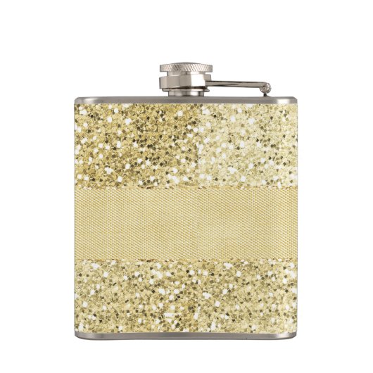 Fancy Faux Gold Glitter - Aangepast Heupfles (Achterkant)