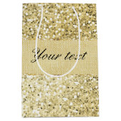Fancy Faux Gold Glitter - Aangepast Medium Cadeauzakje (Voorkant)