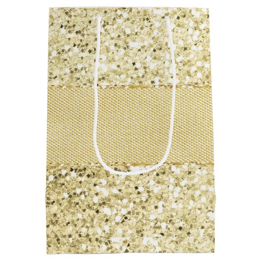 Fancy Faux Gold Glitter - Aangepast Medium Cadeauzakje (Achterkant)