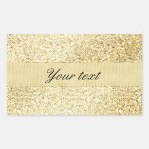 Fancy Faux Gold Glitter - Aangepast Rechthoekige Sticker