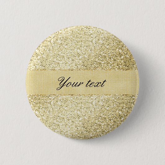 Fancy Faux Gold Glitter - Aangepast Ronde Button 5,7 Cm (Voorkant)