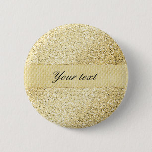 Fancy Faux Gold Glitter - Aangepast Ronde Button 5,7 Cm