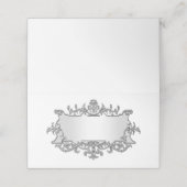 Fancy Faux Silver Filigree Look Escort Place Card Plaatskaartje (Buitenkant ongevouwen)