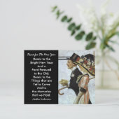 Fancy feestdag in het Antiek nieuwjaar Feestdagenkaart (Staand voorkant)