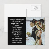 Fancy feestdag in het Antiek nieuwjaar Feestdagenkaart (Voorkant / Achterkant)