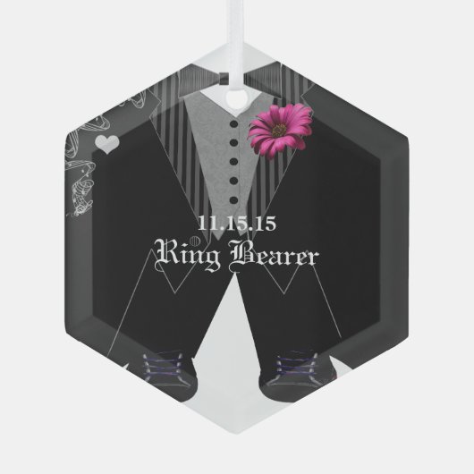 Fancy feestronddrager bruiloft kerstversiering glas ornament (Voorkant)