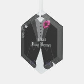 Fancy feestronddrager bruiloft kerstversiering glas ornament (Voorkant links)