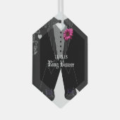 Fancy feestronddrager bruiloft kerstversiering glas ornament (Voorkant Rechts)