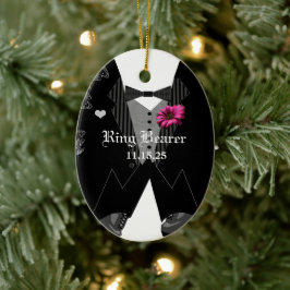 Fancy feestronddrager bruiloft kerstversiering keramisch ornament