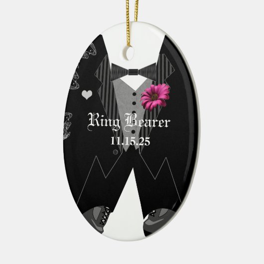 Fancy feestronddrager bruiloft kerstversiering keramisch ornament (Links)