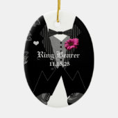 Fancy feestronddrager bruiloft kerstversiering keramisch ornament (Voorkant)