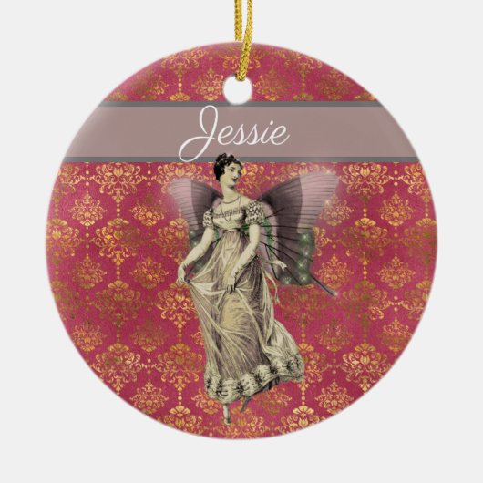 Fancy  feiën op maat keramisch ornament (Voorkant)