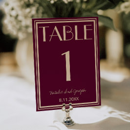  Fancy Fig Beige Old Money Wedding Table Number Kaart