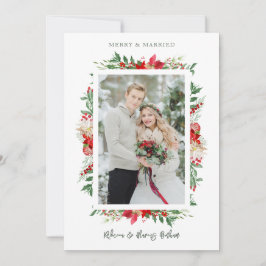 Fancy First Christmas Poinsettias Frame Photo Feestdagenkaart