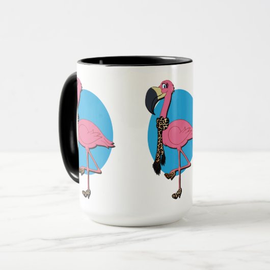 Fancy Flamingo 15 oz Combo Mok (Voorkant links)