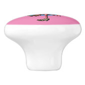 Fancy Flamingo Ceramic Knob. Keramische Knop (Zijkant)