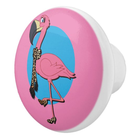 Fancy Flamingo Ceramic Knob. Keramische Knop (Rechts)
