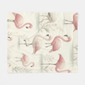 Fancy Flamingo Fleece Deken (Voorkant (Horizontaal))