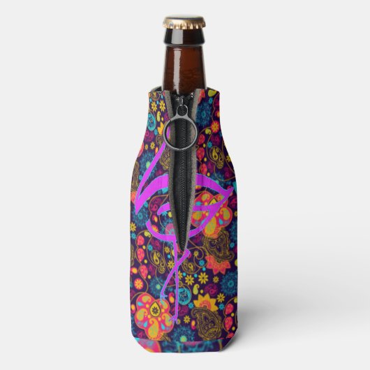 Fancy flamingo flesjeskoeler (Fles Achterkant)