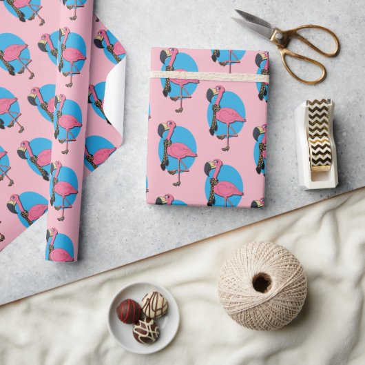 Fancy Flamingo Glossy Wrapping Paper, 30" x 6" Cadeaupapier (Crafts)