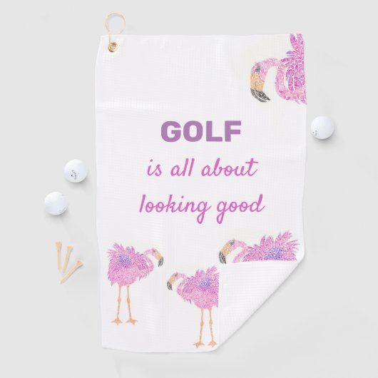 Fancy Flamingo Golfhanddoek (Insitu)