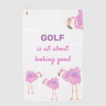 Fancy Flamingo Golfhanddoek