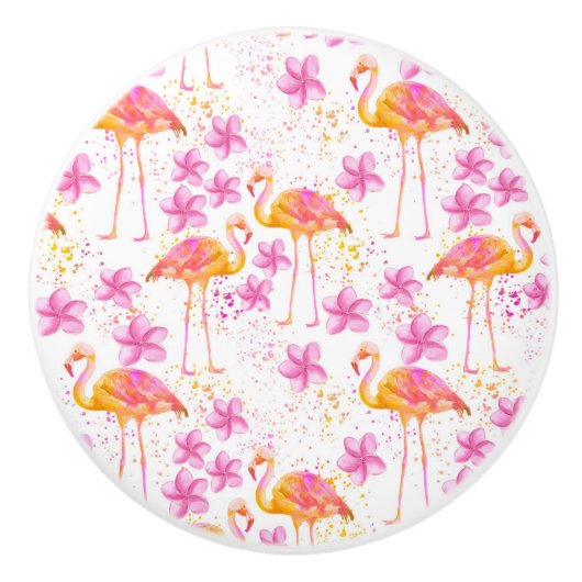 Fancy Flamingo Keramische Knop (Voorkant)