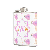 Fancy Flamingo Monogrammed Flask Heupfles (Links)