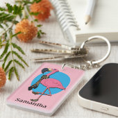 Fancy Flamingo Sleutelhanger (Voorkant Rechts)