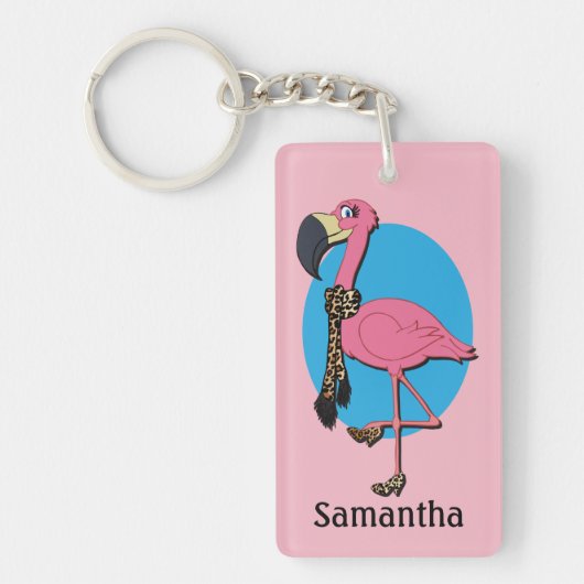 Fancy Flamingo Sleutelhanger (Voorkant)