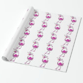 Fancy Flamingo Wrapping Paper Cadeaupapier (Uitgerold)