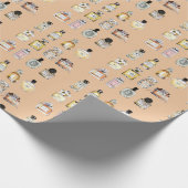 Fancy flespatroon cadeaupapier (Hoek)