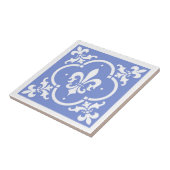 Fancy Fleur De Lis Blue Tegeltje (Zijkant)